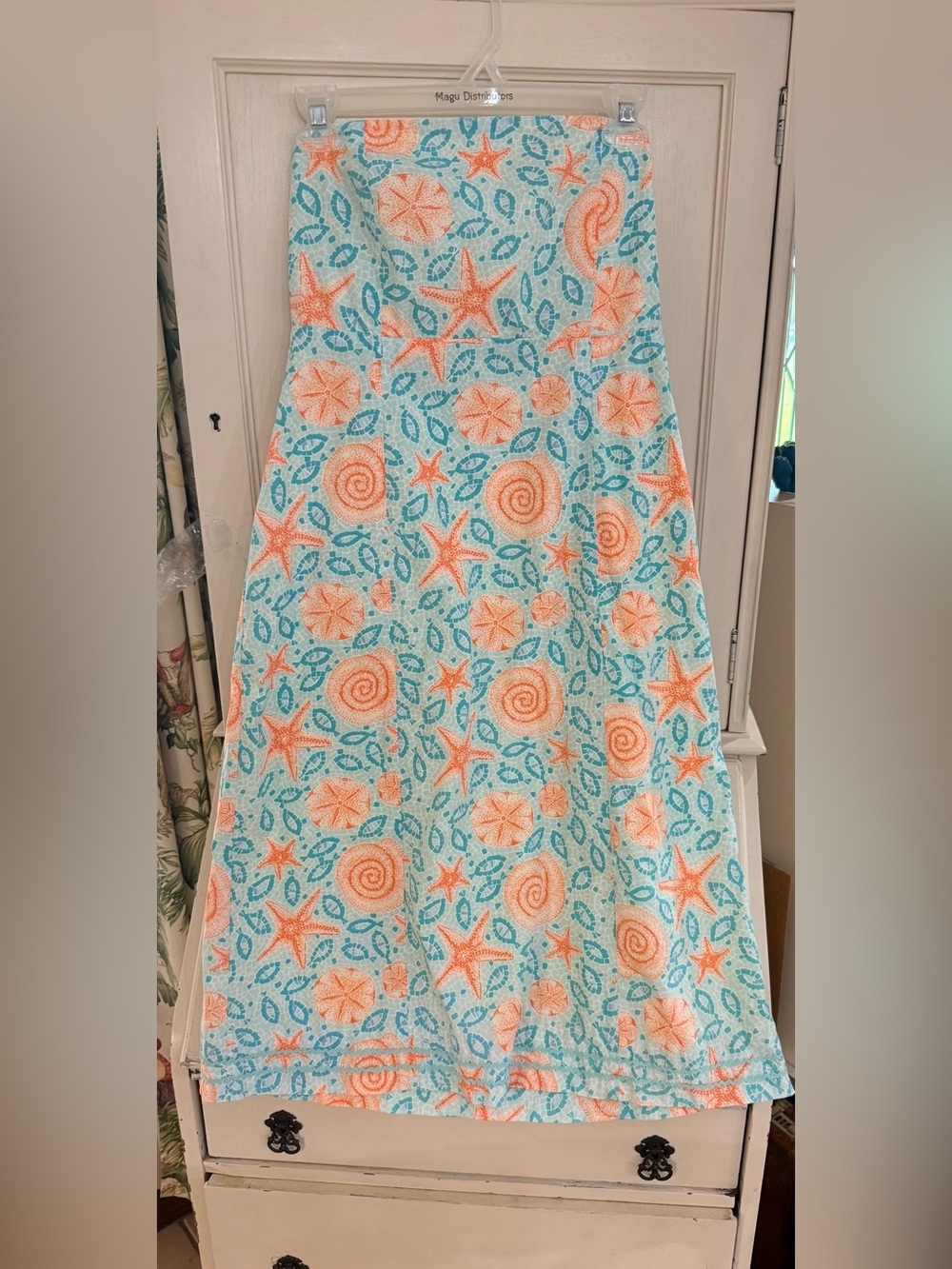 Lilly Pulitzer women's sundress shell-starfish pattern tie back size 6